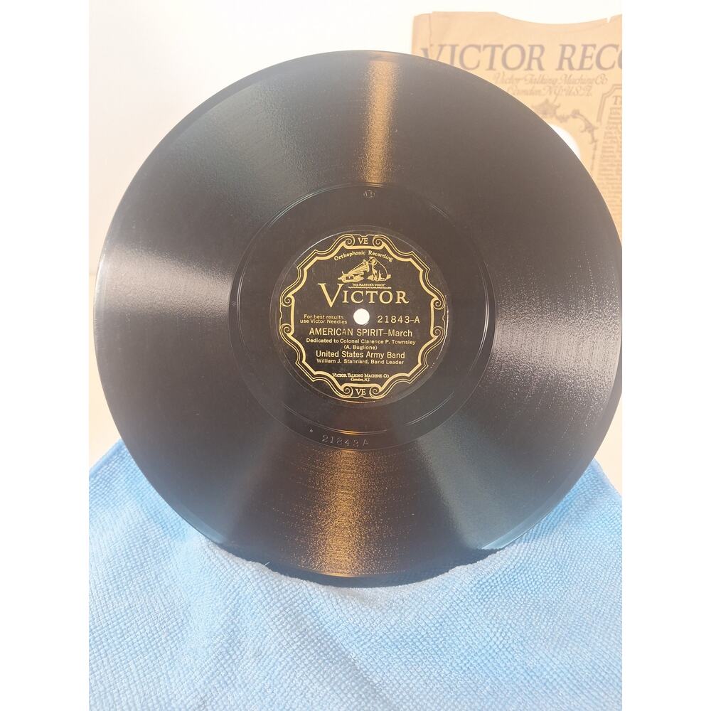 Victor 21843 78 RPM American Spirit / Army and Marine March U.S. Army Band